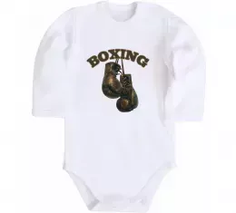 Дитячий бодік Перчатки бокс Білий фото