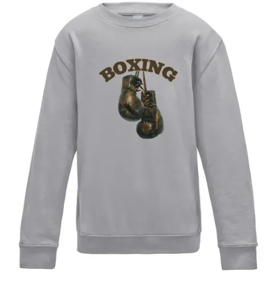 Детский Свитшот Перчатки бокс Серый меланж фото