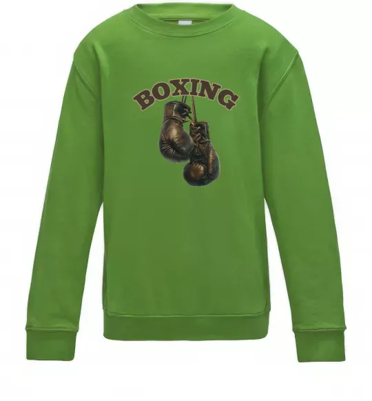 Детский Свитшот Перчатки бокс Лаймовый фото