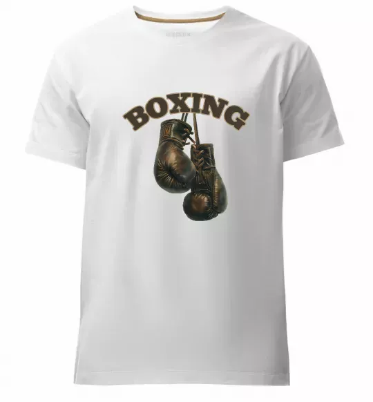 Мужская премиум футболка Перчатки бокс Белый фото