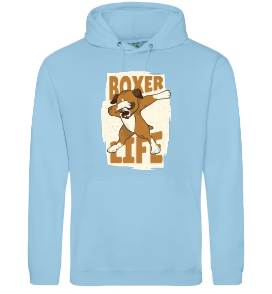 Мужская толстовка (худи) Boxer life Голубой фото