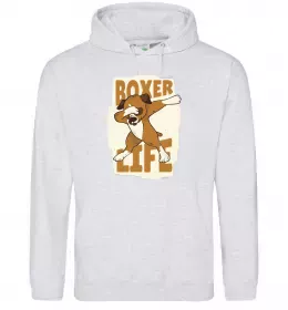 Женская толстовка (худи) Boxer life Серый меланж фото