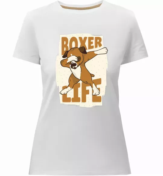 Женская премиум футболка Boxer life Белый фото
