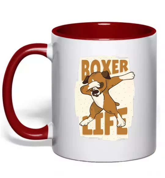 Чашка с цветной ручкой Boxer life Красный фото