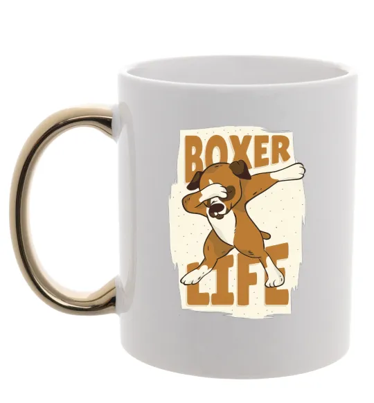 Чашка с цветной ручкой Boxer life Золото фото