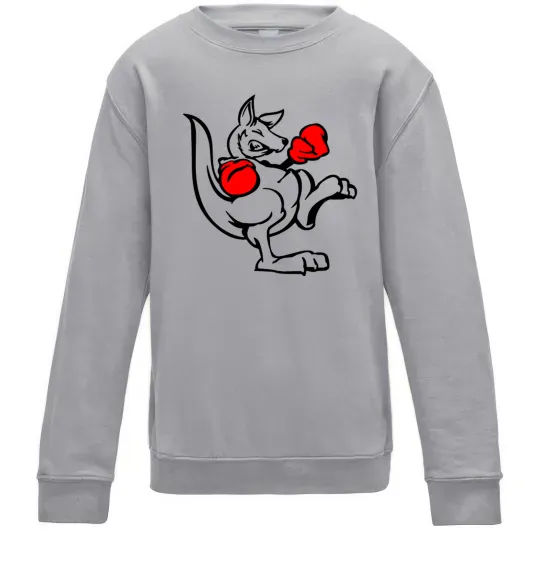 Дитячий світшот Кенгуру боксер Сірий меланж фото