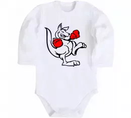 Детский боди Кенгуру боксер Белый фото