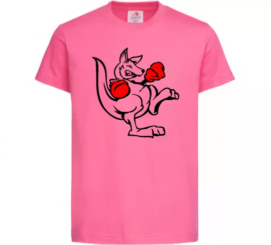 Дитяча футболка Кенгуру боксер Яскраво-рожевий фото