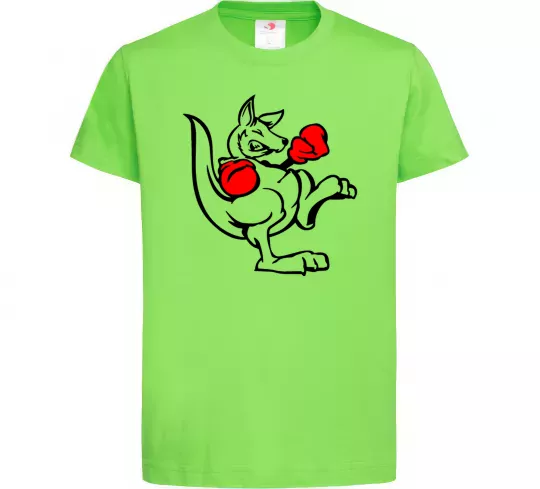 Дитяча футболка Кенгуру боксер Лаймовий фото