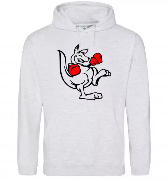 Чоловіча толстовка (худі) Кенгуру боксер Сірий меланж фото