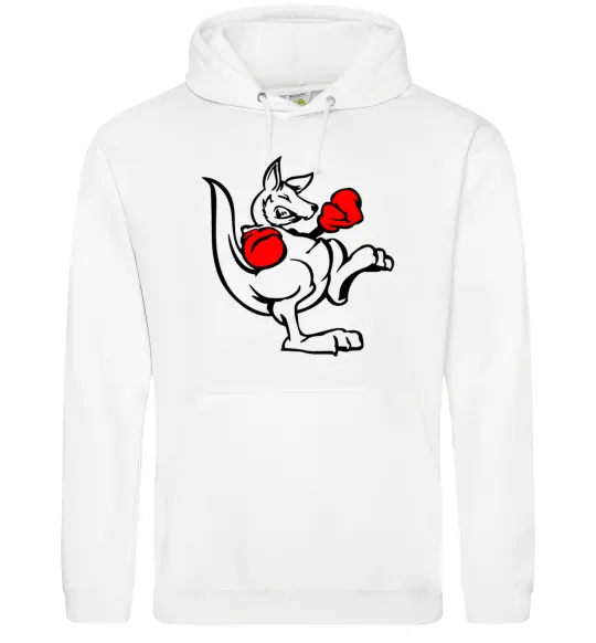 Женская толстовка (худи) Кенгуру боксер Белый фото