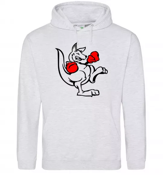 Женская толстовка (худи) Кенгуру боксер Серый меланж фото