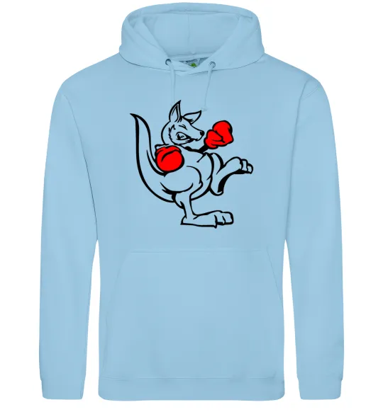 Женская толстовка (худи) Кенгуру боксер Голубой фото