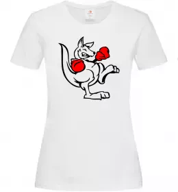 Жіноча футболка Кенгуру боксер Білий фото