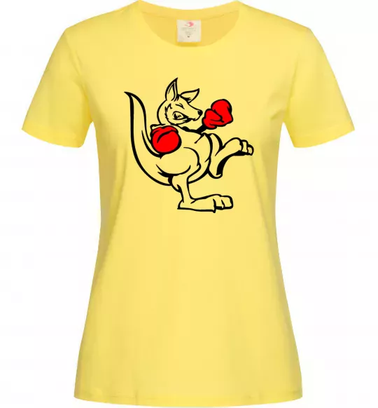 Жіноча футболка Кенгуру боксер Лимонний фото