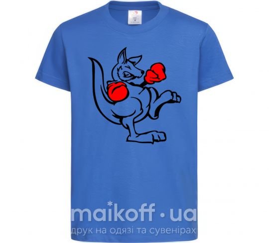 Детская футболка Кенгуру боксер Ярко-синий фото