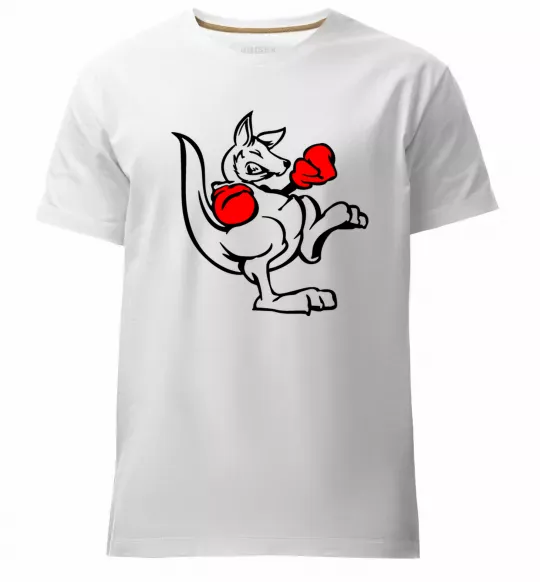 Мужская премиум футболка Кенгуру боксер Белый фото