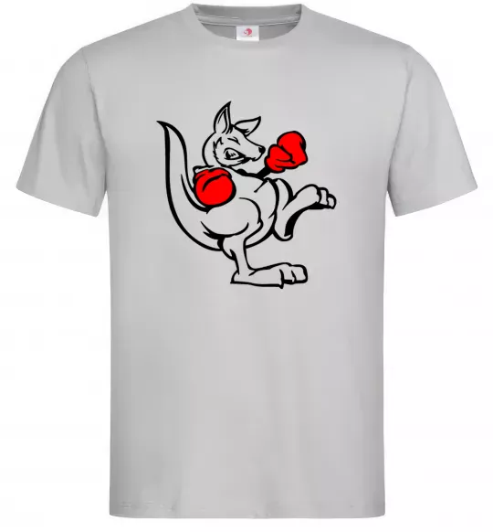 Чоловіча футболка Кенгуру боксер Сірий фото