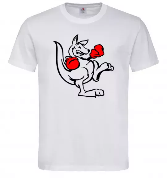 Чоловіча футболка Кенгуру боксер Білий фото