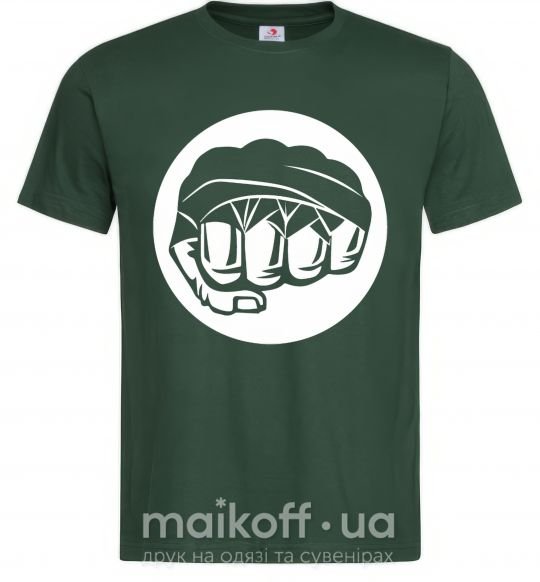 Мужская футболка Кулак боксер Темно-зеленый фото