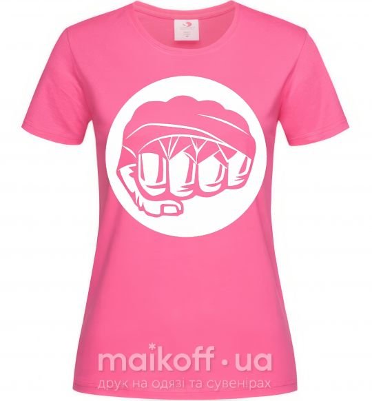 Женская футболка Кулак боксер Ярко-розовый фото