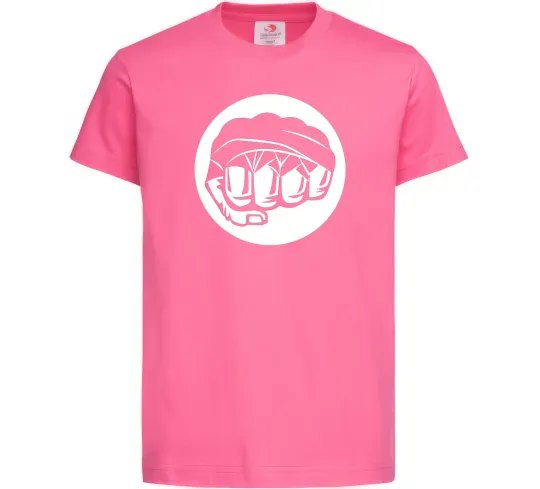 Детская футболка Кулак боксер Ярко-розовый фото