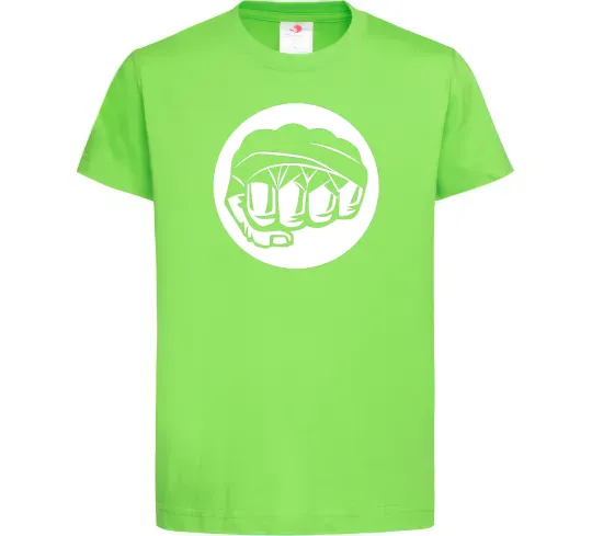 Детская футболка Кулак боксер Лаймовый фото