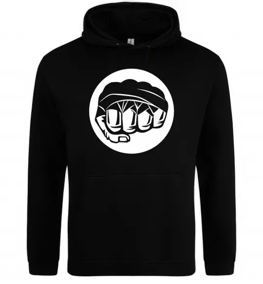 Мужская толстовка (худи) Кулак боксер Черный фото