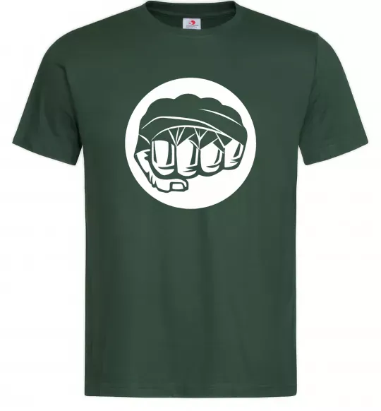 Мужская футболка Кулак боксер Темно-зеленый фото