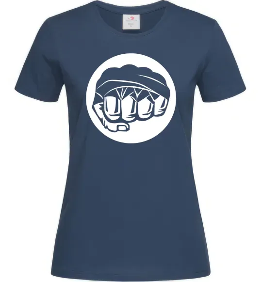 Женская футболка Кулак боксер Темно-синий фото