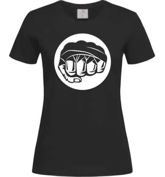 Женская футболка Кулак боксер Черный фото