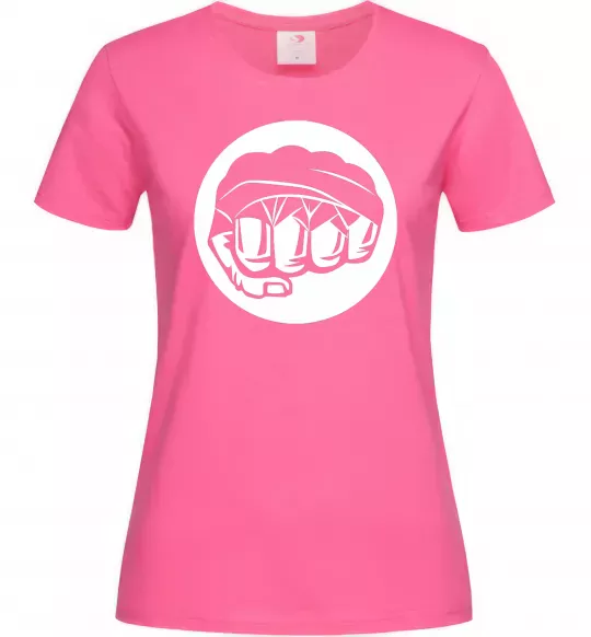 Женская футболка Кулак боксер Ярко-розовый фото