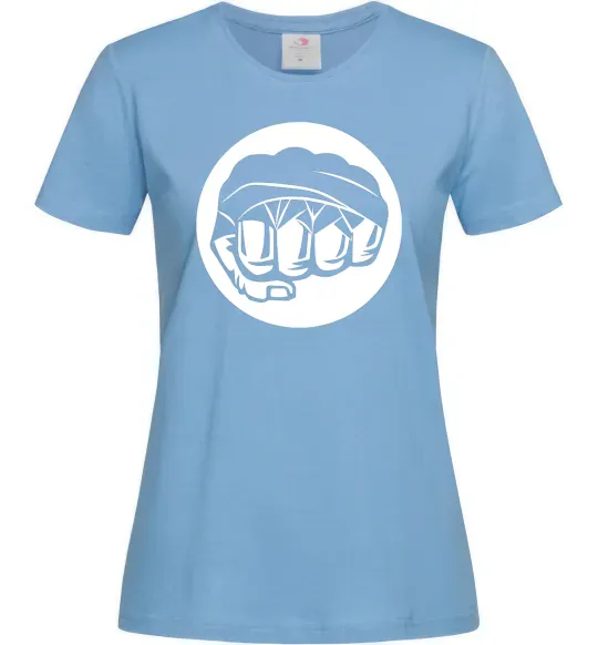 Женская футболка Кулак боксер Голубой фото