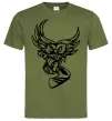 Мужская футболка Сова з хокейною клюшкою Оливковый фото