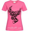Женская футболка Сова с хоккейной клюшкой Ярко-розовый фото