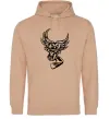 Мужская толстовка (худи) Сова з хокейною клюшкою Песочный фото