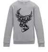 Детский Свитшот Сова з хокейною клюшкою Серый меланж фото