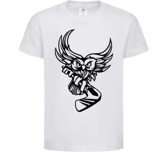 Детская футболка Сова з хокейною клюшкою Белый фото