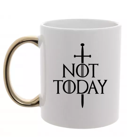 Чашка с цветной ручкой Not today Золото фото