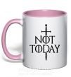 Чашка с цветной ручкой Not today Нежно розовый фото