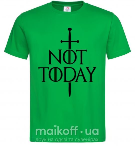 Мужская футболка Not today Зеленый фото