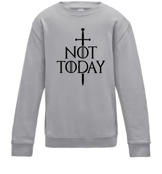 Дитячий світшот Not today Сірий меланж фото