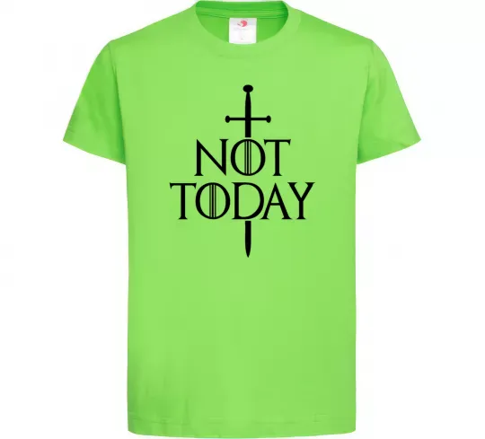Дитяча футболка Not today Лаймовий фото