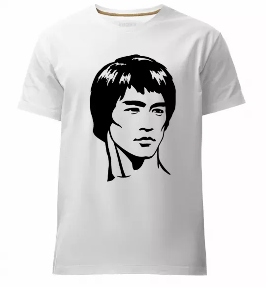Мужская премиум футболка Брюс Лі Белый фото