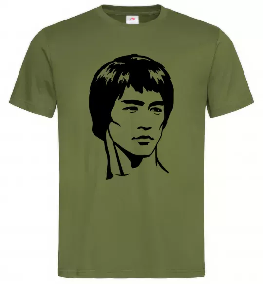 Чоловіча футболка Брюс Лі Оливковий фото