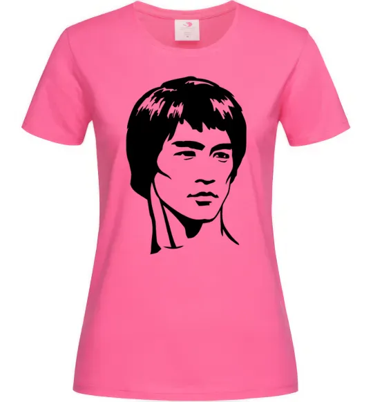 Женская футболка Брюс Лі Ярко-розовый фото