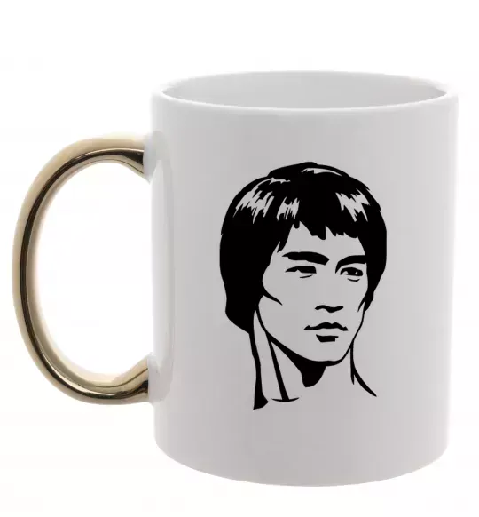 Чашка с цветной ручкой Брюс Лі Золото фото