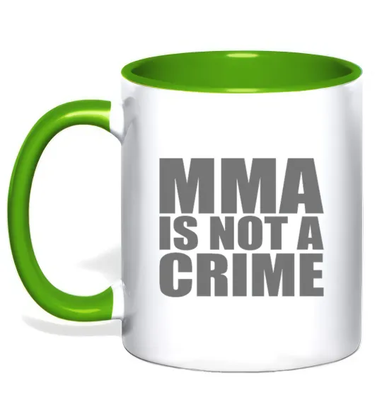 Чашка с цветной ручкой MMA is not a crime Лаймовый фото