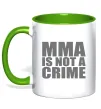 Чашка с цветной ручкой MMA is not a crime Лаймовый Чашка с цветной ручкой MMA is not a crime Лаймовый фото