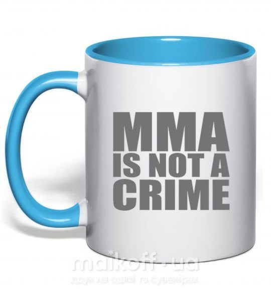 Чашка з кольоровою ручкою MMA is not a crime Блакитний фото